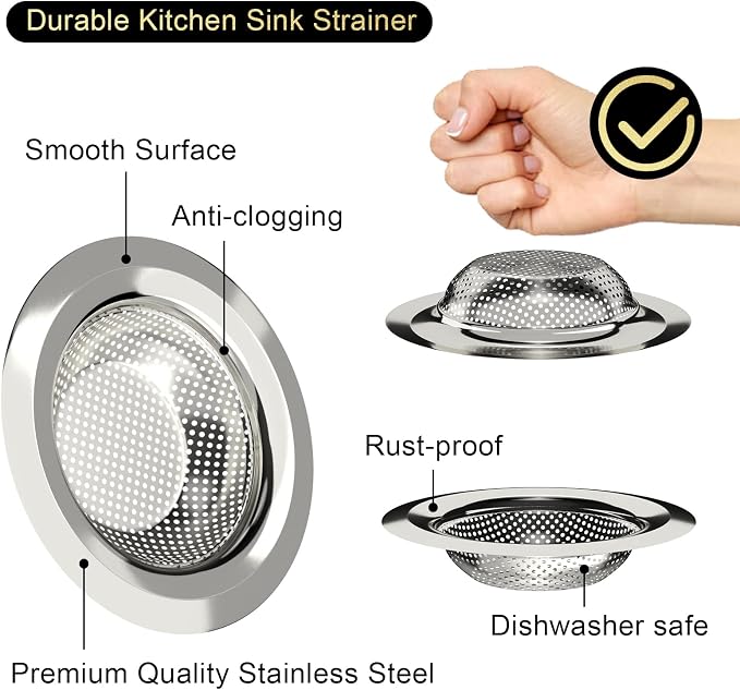 SANNO Sink Protector Grid for Kitchen Sink,Bottom Grid 1Pack | 14.57" L X 11.22" W, Rear Drain Hole, Gold Stainless Steel