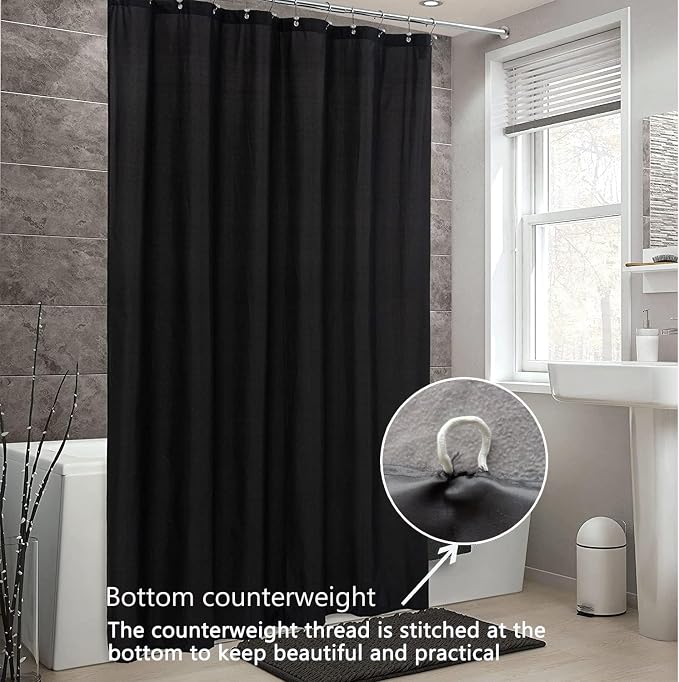 LLSCL 4 Pack Fabric Shower Curtain Liner with Magnets, Shower Curtain with Rustproof Metal Gromments and Waterproof Hotel Quality, 72 x 72 Machine Washable