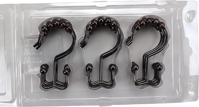 Iconikal 12-Pack Shower Curtain Double-Hooks Oil Rubbed Bronze