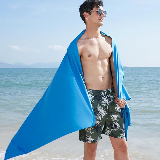 Rainleaf Microfiber Towel Quick Dry Camping & Travel & Gym Towel. Compact | Super Absorbent, Lightweight, Fast Drying. Suitable for Beach, Bath, Backpacking, Hiking, Swim.
