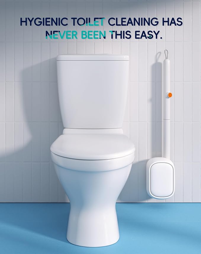 Disposable Toilet Cleaning System - Toilet Brush Kit with 36 High-Performance Refills, Wall Mounted Toilet Brush and Holder for Deep Cleaning Bathroom (Toilet Brush+36 Refills)