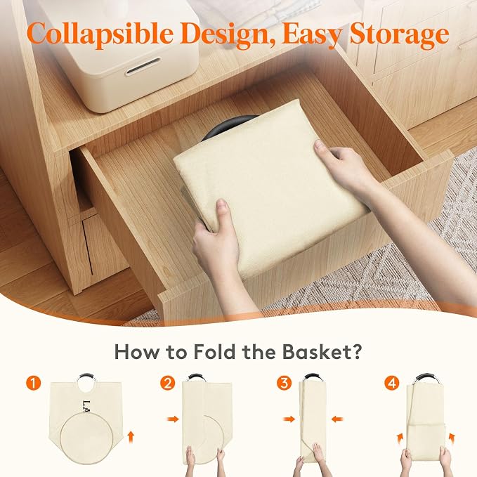 Lifewit 2 Pack 100L Laundry Basket with Aluminum Handles, White | Collapsible Large Laundry Hamper, Waterproof Fabric, Freestanding Dirty Clothes Hampers for Dorm, RV, Bedroom, Laundry Room