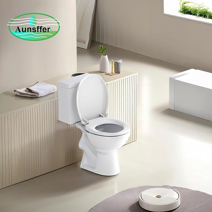 Toilet Seat Round 16.5 Inch, Quick Release & Soft Close, Anti-Slip Never Loosen, Easy Clean, White, PP Material