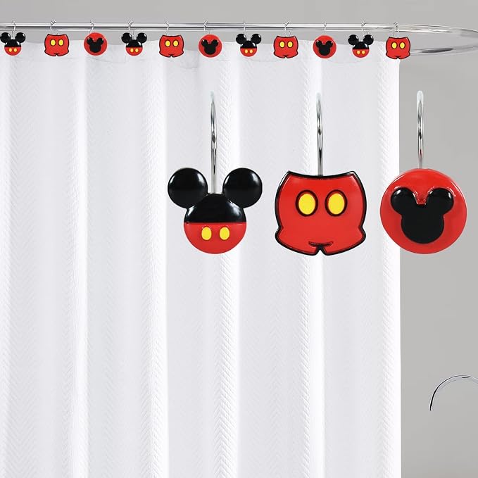 12-Piece Mouse Shower Curtain Hooks for Bathroom | Decorative Shower Curtain Hooks, Stainless Steel Shower Hangers Rings
