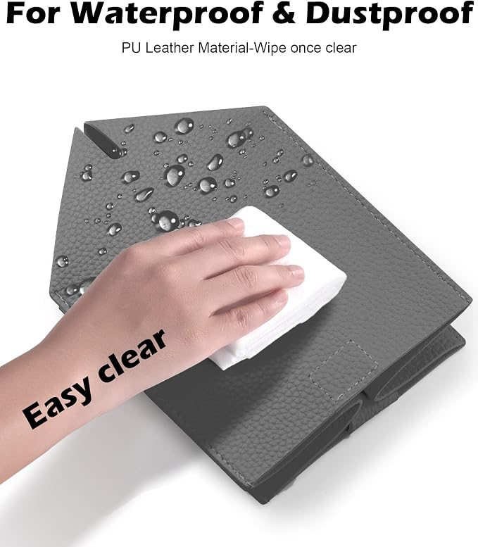Tissue Box Cover for PU Leather, Modern Simple Solid Color Holder Square Tissue Bag, Ideal for Bathrooms,Office,Car,Nightstand,Outdoor Tent,Dining Table,5"X5"X5", Single Charcal
