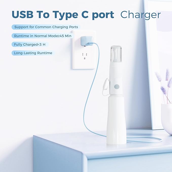Portable Electric Bidet for Travel, Rechargeable Handheld Bidet with 3 Water High Pressure Sprayer Levels, Adjustable Nozzle, IPX7 Waterproof, Perfect for Personal Hygiene, White