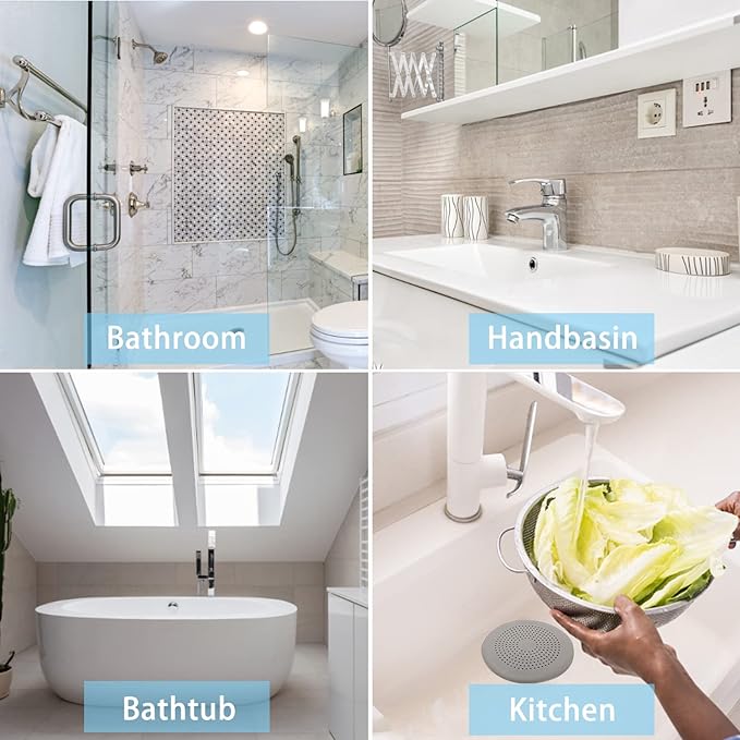 2 Pack Drain Hair Catcher Durable Silicone Hair Stopper Shower Drain Covers Easy to Install and Clean Suit for Bathroom Bathtub and Kitchen (White)