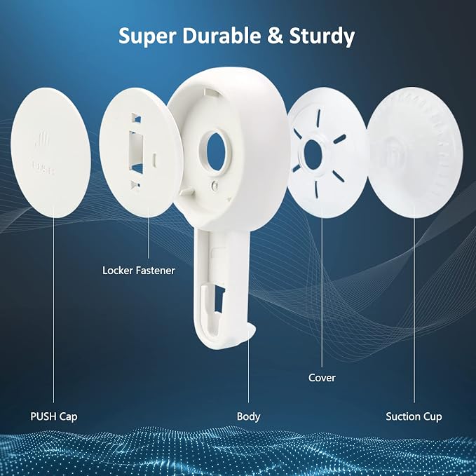 Powerful Suction Toothbrush Holder, Removable Drill-Free Wall Shower Holder for Toothbrush, Toothpaste, Razor, Self-draining Suction Cup in Shower, Kitchen Tableware Organizer, White, 2 Pack