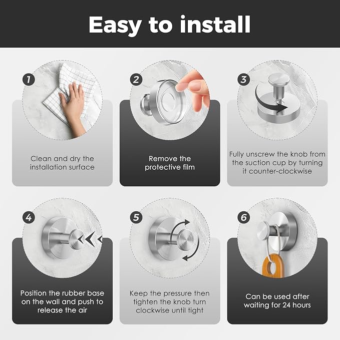 Shower Hooks for Inside Shower,Suction Cup Hooks for Glass Window,Removable Towel Hooks for Bathrooms,4 Packs(Silver)