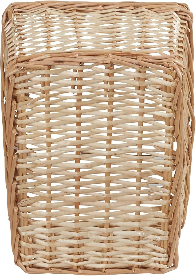 Household Essentials Woven Market Basket, Handwoven Willow Weave, Stylish Handles with Durable Metal Anchors, Classic and Versatile, Attractive, Spacious, Lightweight, Natural