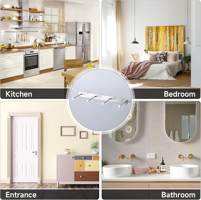 Toilet Paper Holder Wall Mount, Extra Toilet Paper Storage Metal, Modern Toilet Paper Organizer for 10 Rolls, Adhesive Toilet Paper Stand for Bathroom Kitchen Washroom (Sliver)