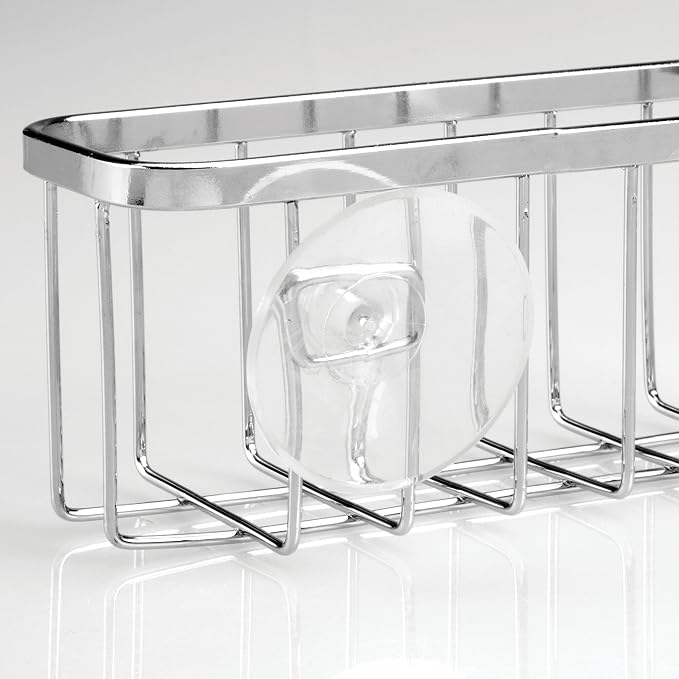 iDesign Stainless Steel Suction Sponge Holder, 2-Pack, Polished | Kitchen Sink Caddy Organizer
