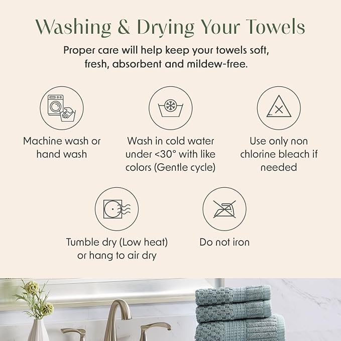 2 Pack Oversized Bath Towels 100% Cotton | Green Towels | Oeko‑TEX Standard 100 | Soft & Absorbent, Quick‑Dry | Trinity Collection - Stormy Sea