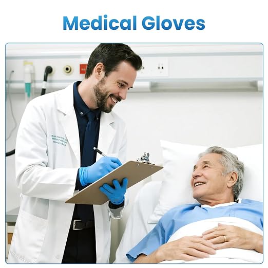 Borje Nitrile Exam Gloves XL, 100 Count Disposable Gloves, Blue | Latex-Free Powder-Free, Food Safe, Cooking, Cleaning