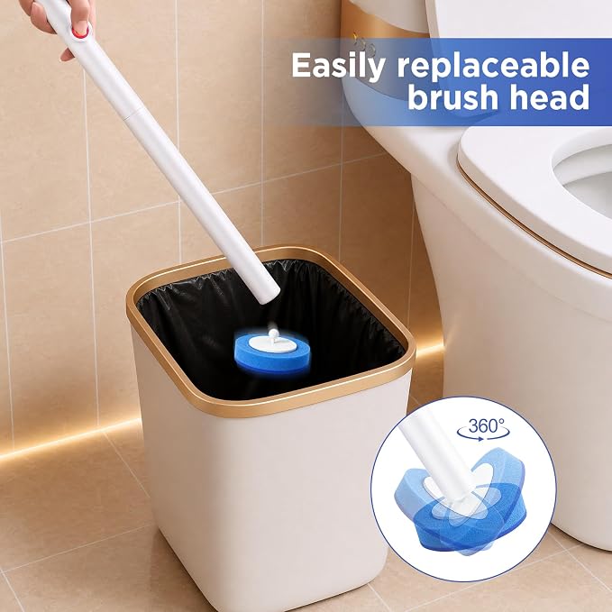Toilet Wand Refills,Toilet Brush Replacement, Hygienic and Easy to Use for Bathroom Cleaning, Sinks, Bathtubs (Blue)