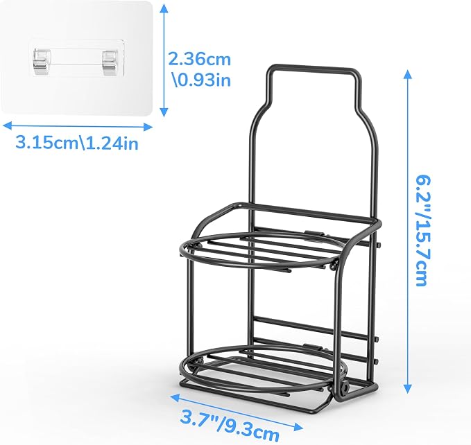 2-Tier Shower Soap Shampoo Bar Holder, Self Adhesive & Freestanding Draining Soap Dish Caddy for Bathroom Kitchen Wall Accesories, Apartment Essentials Decor