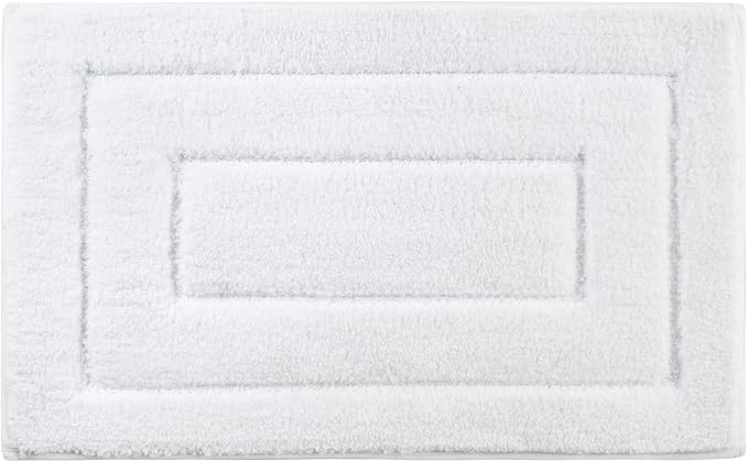 GRANNY SAYS White Bathroom Rug 24" x 36", Non-Slip Microfiber Bath Mat | Ultra-soft, durable TPR backing for reliable grip, fast water absorption, machine washable for Vanity, Shower, Tub