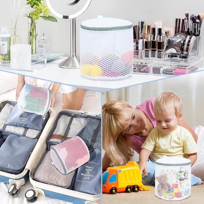 Vivifying Bra Bags for Laundry, 2 Pack Honeycomb Mesh Bra Washing Bags for Laundry, Washing Machine, Lingerie, Delicates, Sock and Baby Clothes
