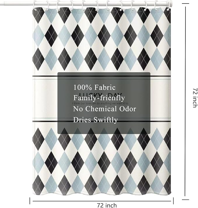 LLSCL Fabric Shower Curtain Liner with Magnets, Waterproof Hotel Quality, 72 x 72 Machine Washable