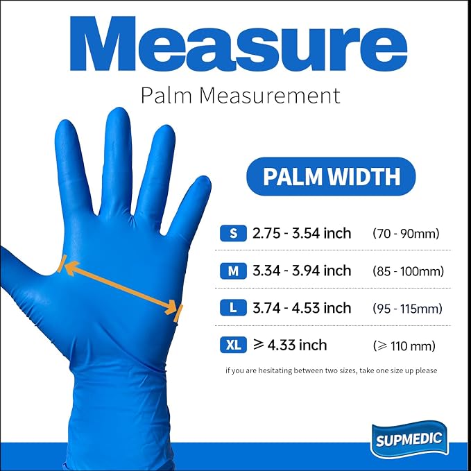 Nitrile+ Disposable Gloves, 5 Mil Latex & Powder-Free Glove 100 Ct | Soft Stretch Fit •Powder-Free •Latex-Free •Chemical Resistant •Cooking •Cleaning •Food Prep •Exam •Blue /Black •100 Ct