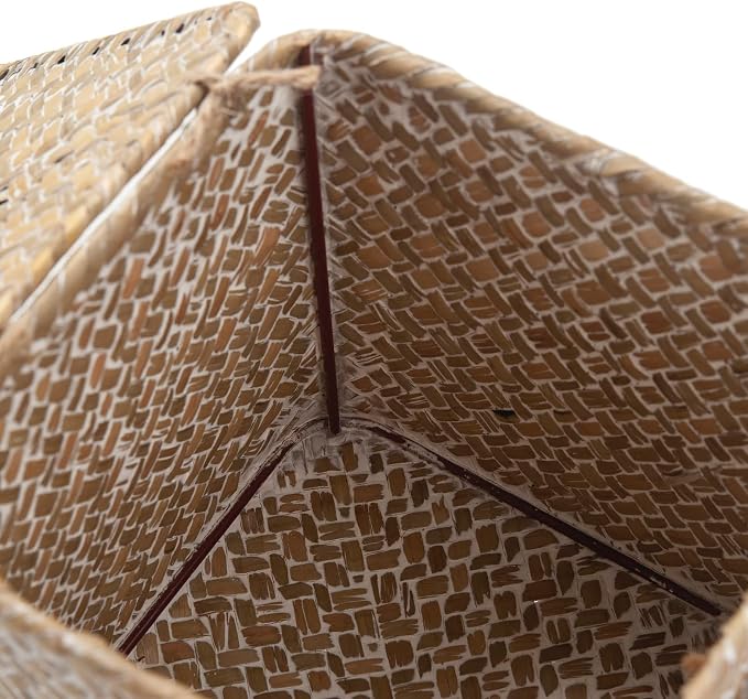 Seagrass Square Tissue Box Cover Woven Napkin Holder Decorative for Bathroom Farmhouse (Whitewash, 5.5 x 5.5 x 5.5 Inch)