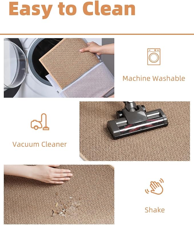 PADOOR Braided Toilet Rugs U Shaped, Non Slip Toilet Mats for Bathroom Floor Machine Washable Super Absorbent Contour Bath Rugs for Toilet Mat Quick Dry U Shaped Toilet Rug, 20''x24'' Beige