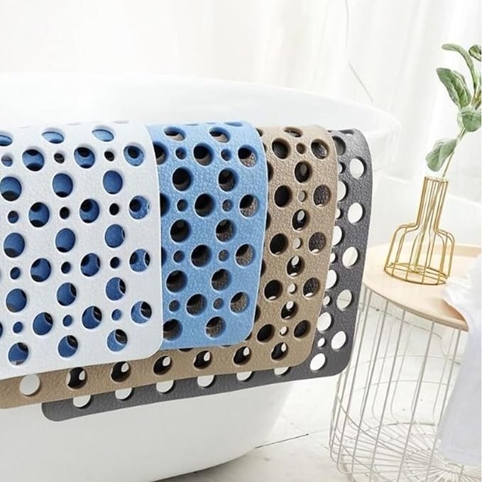 Casa and Beyond Shower Mat, Bathtub Mat Non Slip with Suction Cups and Drain Holes, Easy to Clean Soft Machine Washable, Shower Mats for Inside Shower Easy Dry&Cut (Pink,47" x 32"(Rectangular))