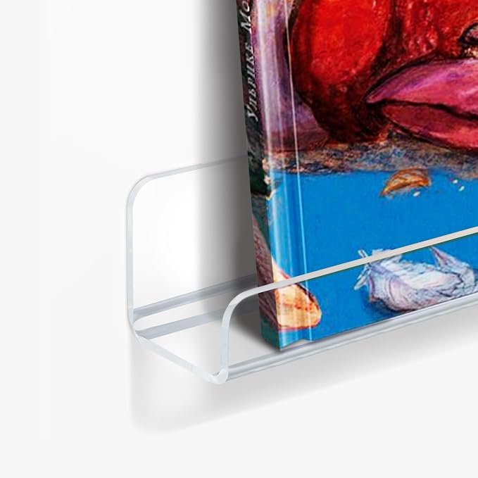 upsimples 18 Pcs 12" Vinyl Record Wall Mount Shelves, Clear Acrylic Display | Display Full Album Covers, Keep Records Secure, Floating Design, Easy to Install, for Book, Photo & More, Modern Wall Decor