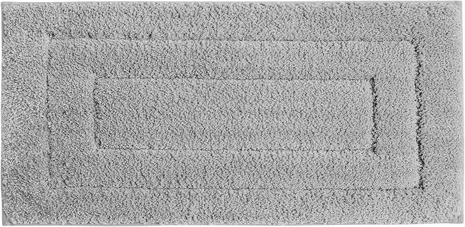 GRANNY SAYS Gray Bathroom Runner Rug 24" x 48", Soft Microfiber Bath Mat | Non-Slip long rug with TPR Backing, Absorbent, Machine Washable Extra Large Bath Rugs for Double Vanity, Shower, Tub