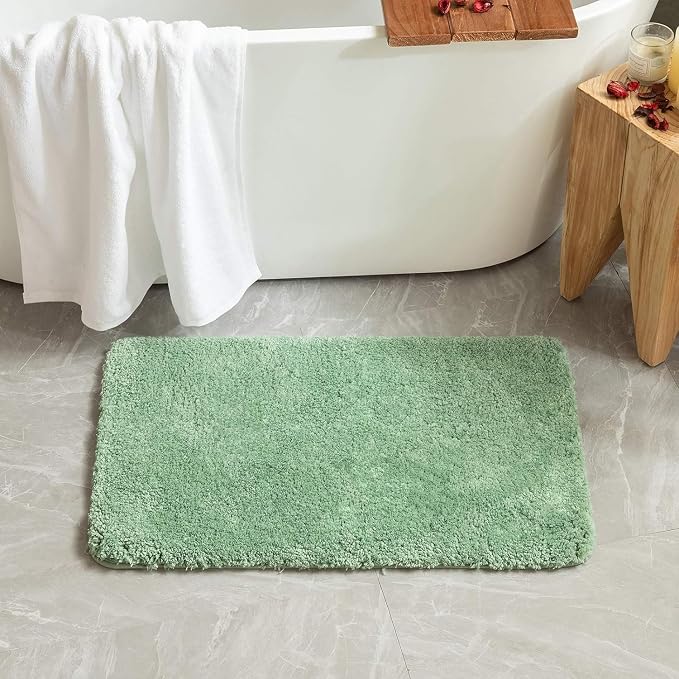 MIULEE Sage Green Bathroom Runner Rugs Soft Microfiber Bath Mat 24x40 Inch | Absorbent, Non Slip, Quick Dry, Fluffy Bath Rugs for Bathroom Floor Tub Showers, Machine Washable