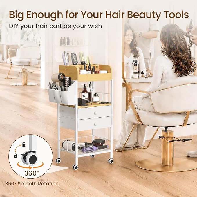 Snughome Makeup Organizer, Floor Skincare Organizers Cart with Drawers | Vanity Beauty Organizers , Cosmetics Display Cases Holder for Skin Care Nail Polish Perfume Makeup brush Hair Tool