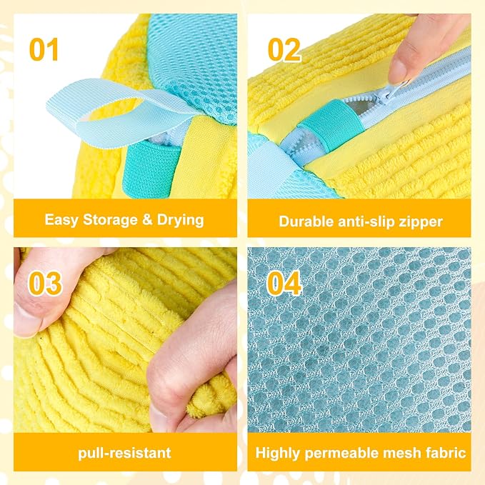 Shoe Washing Machine Bag – Reusable Laundry Shoe Bag for Sneakers, Running Shoes & White Shoes, Helps Protect Against Deformation, Scratches & Washer Damage (Off White 2pcs)