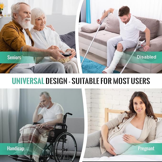 Toilet Safety Rails with Footrests, Adjustable Height & Width, Foldable Heavy Duty Toilet Safety Frame with Handles, Supports 500 lbs, Fits Most Standard Toilets-Suit for Elderly, Seniors & Disabled