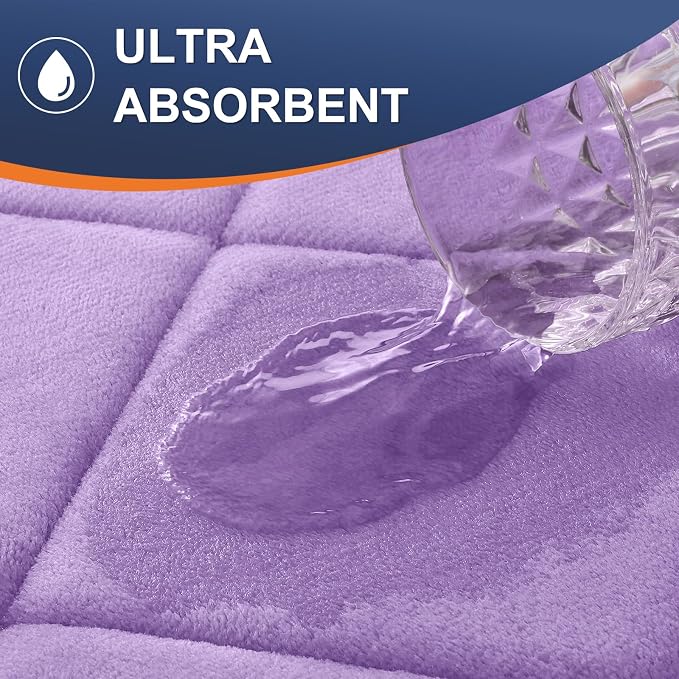 OLANLY Memory Foam Bath Mat 70x24, Ultra Soft and Absorbent Bathroom Rugs | Lavender, Quick Dry, Machine Washable Shower Bath Rugs, Comfortable Bath Carpet for Bathroom Floor, Tub and Shower