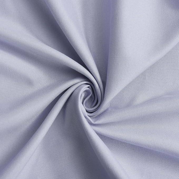 Fog Blue Ruffle Shower Curtain 72“ W x 84” H | Vintage Handcrafted Bow Tie Bath Curtain for Master Bathroom, Ruched Microfiber Bathroom Curtain with 12 Buttonholes (LQ-10)