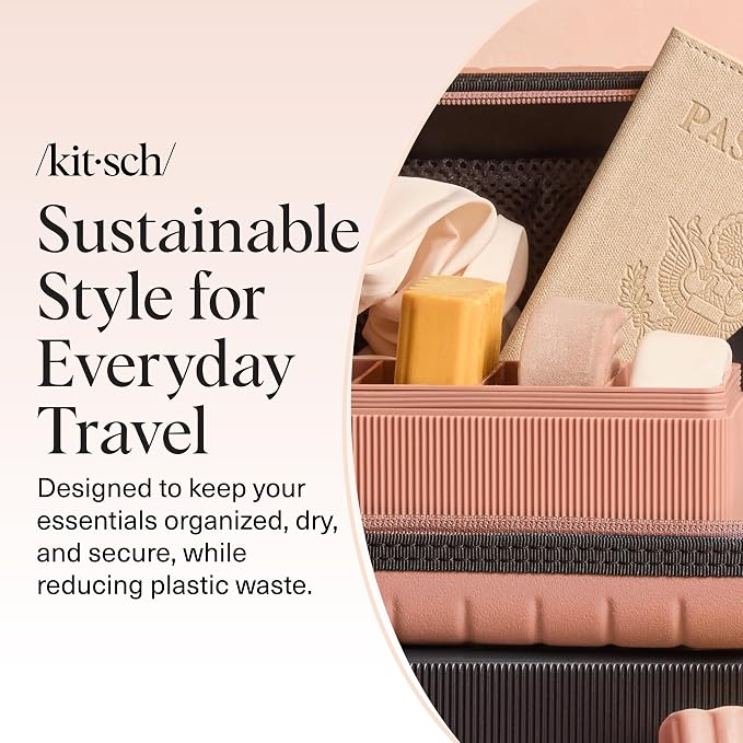 Kitsch 4-Compartment Travel Soap Case – TSA-Approved Bar Soap Holder | Travel Organizer, Bar Soap Case - Lightweight, Durable, Leak-Proof, Made from Recycled Plastic – Terracotta