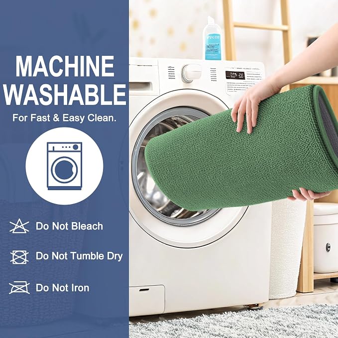 OLANLY Memory Foam Bathroom Runner Rugs 47x20, Long Bath Mats, Olive Green | Soft Quick Dry Bath Rugs, Non-Slip, Absorbent Machine Washable Mat for Bathroom Floor, Tub and Shower, Home Decor Accessories