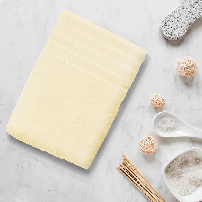 Avalon Towels Bath Towels Set of 4, Size 30 x 60 Inches - 60% Cotton, 40% Viscose Made from Bamboo, Soft and Absorbent, Thin and Quick Drying, Lightweight, Perfect for Daily Use