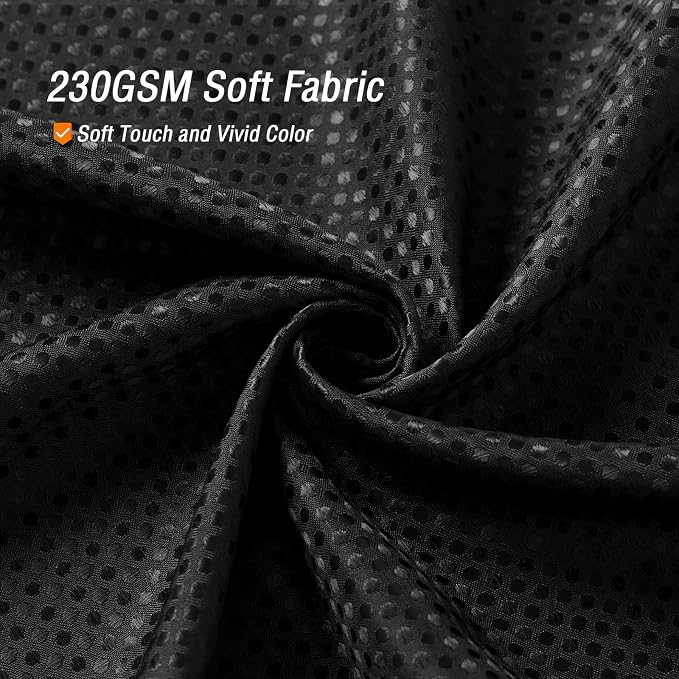 Long 230GSM Black Shower Curtain, 72 x 78 | 230GSM Tall Fabric Shower Curtain for Bathroom, Water Repellent, Machine Washable