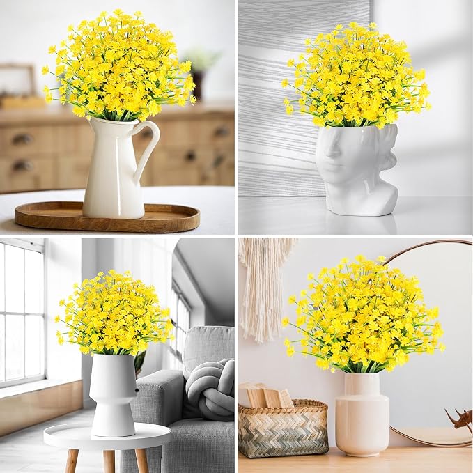 AGIRL Artificial Flowers Outdoor UV Resistant Fake Plant Garden Patio Decor | 24 Bundles,No Fade Plastic Faux Flowers for Hanging Planters front porch yard Indoor Outside,grave decorations for cemetery