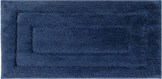 GRANNY SAYS Blue Bathroom Runner Rug 24" x 48", Soft Microfiber Bath Mat | Non-Slip long rug with TPR Backing, Absorbent, Machine Washable Extra Large Bath Rugs for Double Vanity, Shower, Tub