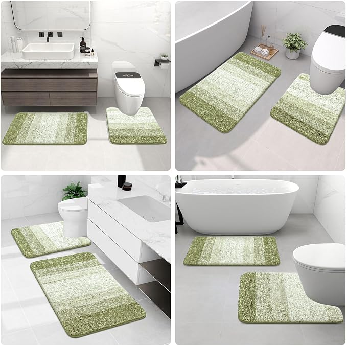 Arotive Microfiber Bathroom Rugs, Shaggy Soft Absorbent Bath Rug, 30x20 | MustardYellow, Rubber Backing Thick Plush Machine Washable Dry Bath Mats for Bathroom, Tub and Shower, Rectangular