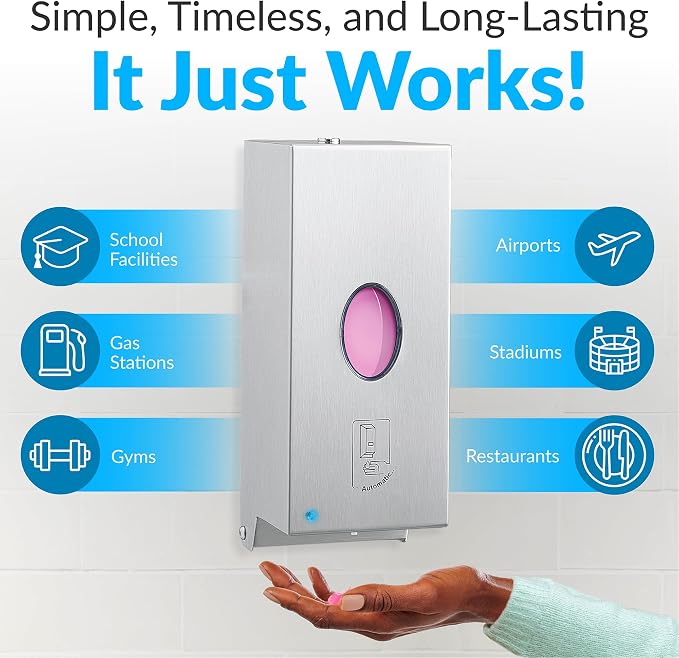 Bobrick B-2012 Liquid Soap Dispenser, Wall-Mounted, Automatic, 30-fl oz