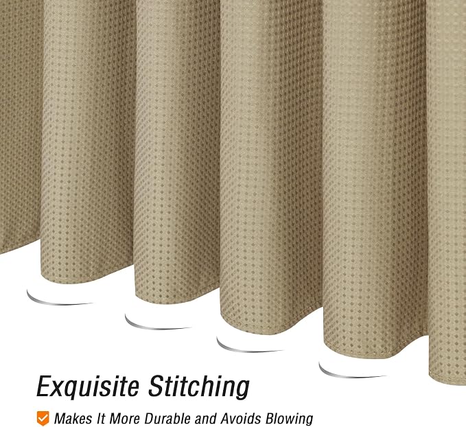 Small Stall 230GSM Beige Shower Curtain, 36 x 72 | 230GSM Narrow Half Fabric Shower Curtain for Bathroom, Water Repellent, Machine Washable