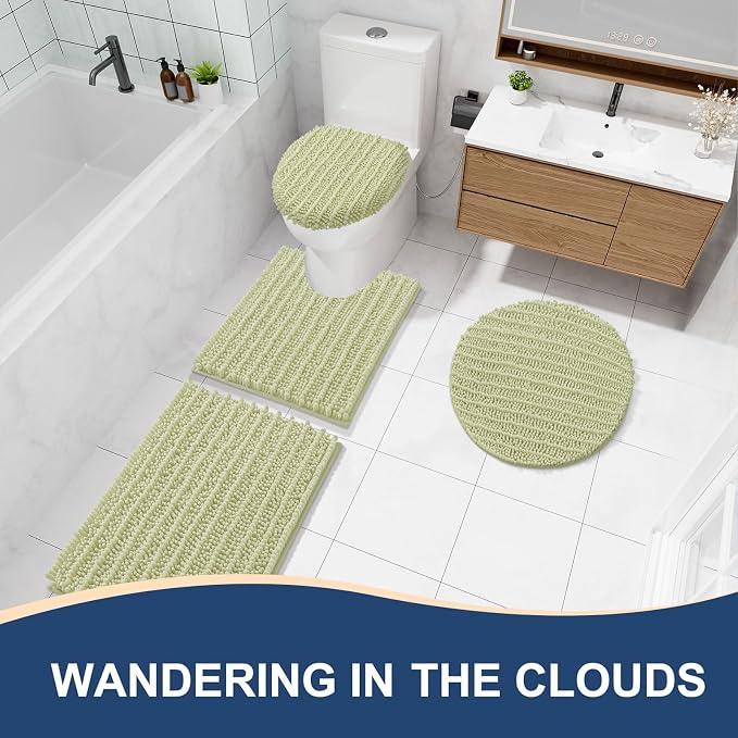 Arotive Bathroom Rugs Mat 30x20, Soft Absorbent Chenille Shaggy Bath Mat | Vanilla, Machine Wash Dry, Bath Rugs for Bathroom Floor, Tub and Shower, Home Decor Accessories