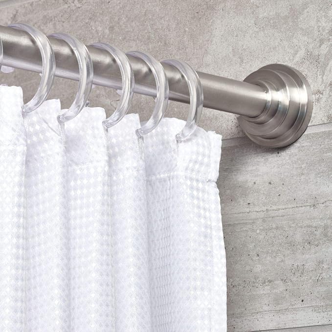 iDesign Plastic Shower Curtain C Hooks, Set of 12, Clear | 2.38" x 1.75" x 0.5"