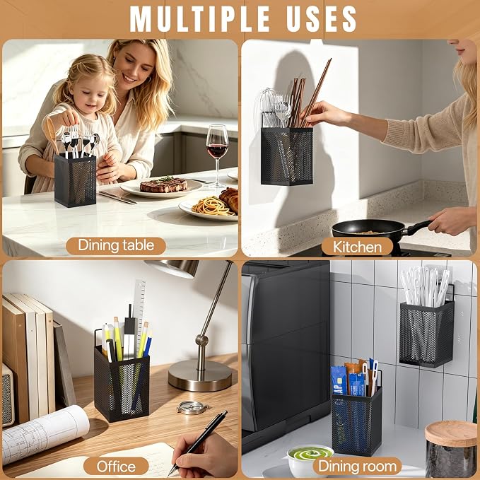DTUQYX Adhesive Shower Toothbrush Holder, Stainless Steel Countertop Toothpaste Stand, Wall Mount No Drilling Removable Organizer for Bathroom Storage, Razor, Kitchen, Office Items & Home Decor, Black