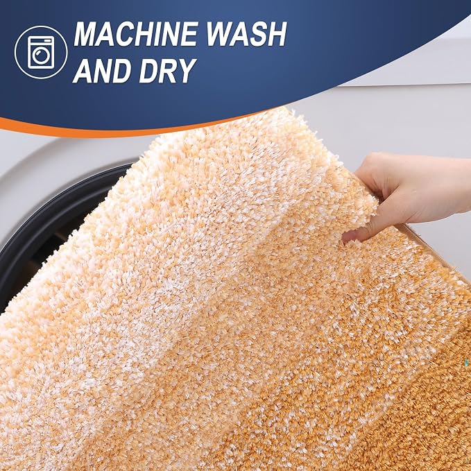 OLANLY Bathroom Rugs Mat 34x21, Extra Soft Absorbent Microfiber Bath Rugs | Golden Yellow, Non-Slip Quick-Drying Rubber Backing, Washable Bath Mat for Floor, Tub and Shower, Home Decor Accessories