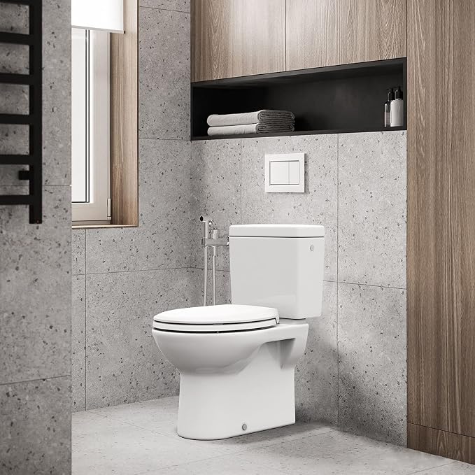 Round Toilet Seat with Slow Soft Close, Durable Toilet Seat Round, Never Loosens, Easy Clean and Install, White Toilet Seat Fit for Round Toilets
