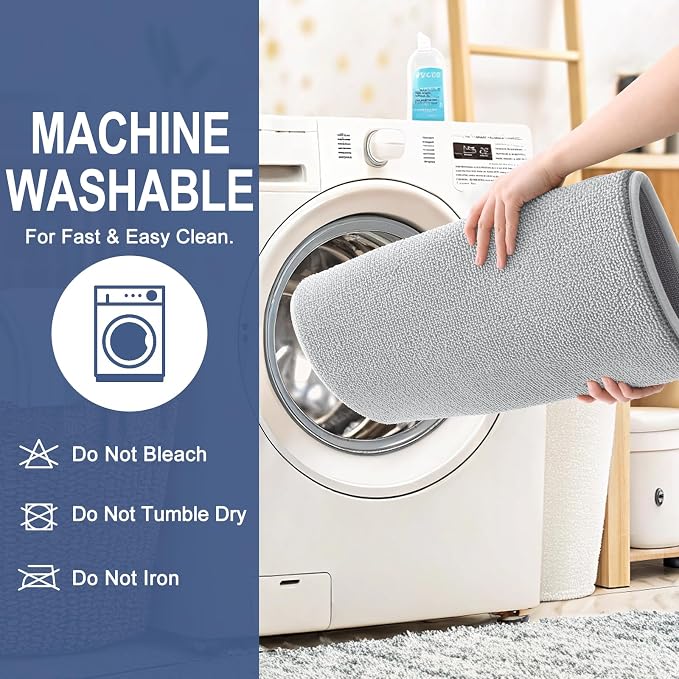 OLANLY Memory Foam Bathroom Runner Rugs 70x24, Long Bath Mats, Light Grey | Soft Quick Dry Bath Rugs, Non-Slip, Absorbent Machine Washable Mat for Bathroom Floor, Tub and Shower, Home Decor Accessories